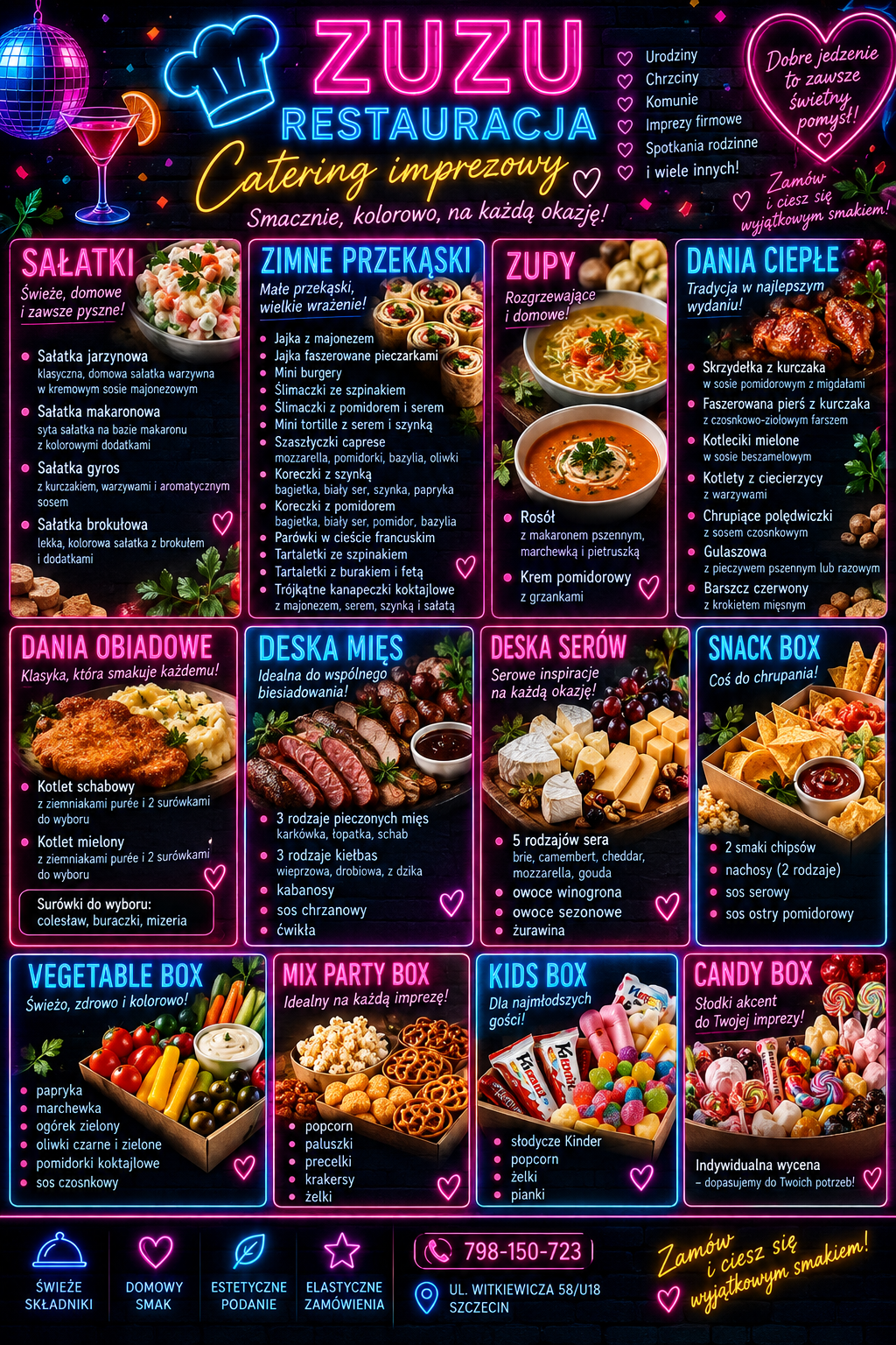 Rozpiska wyboru cateringu ZUZU